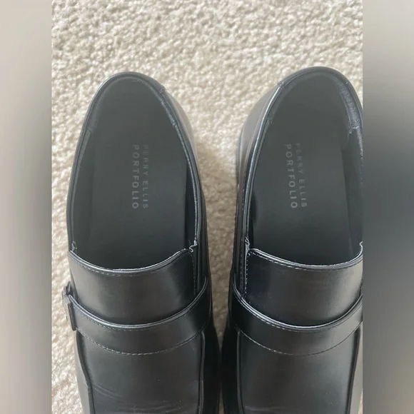 Perry Ellis Portfolio Men's Dress Shoe Color Black Size 11 - Picture 3 of 4